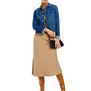 L'AGENCE Janelle Slim-fit Raw Hem Denim Jacket